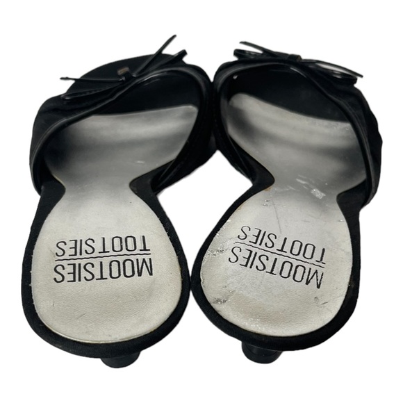Mootsies Tootsies Open Toe Bow Black Kitten Heels Size 7 - Picture 3 of 8
